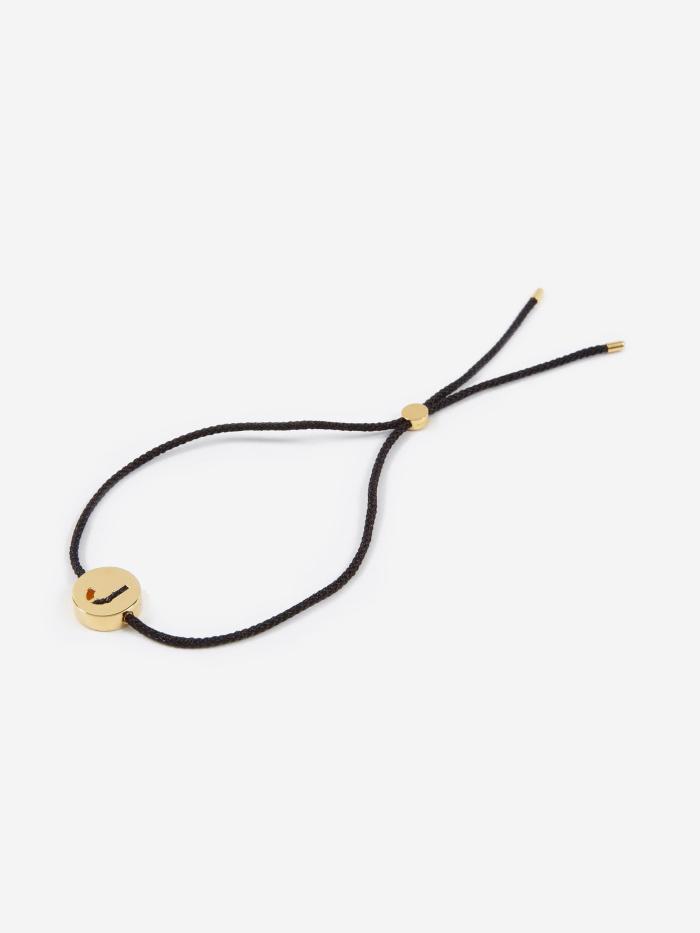 Ruifier Ruifier Black Cord J Bracelet - Black/Gold - Gold