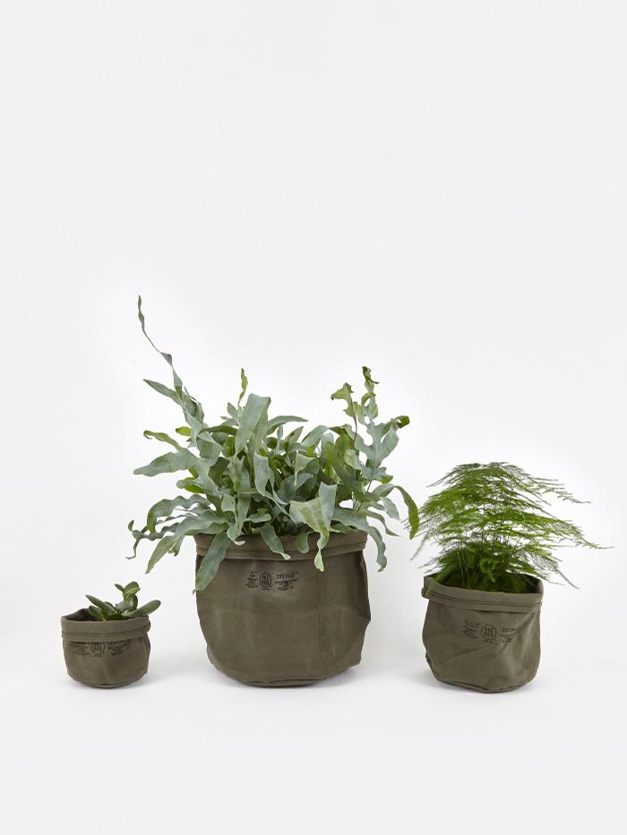 Puebco Puebco Canvas Pot Cover Set Of Three - Olive - Green