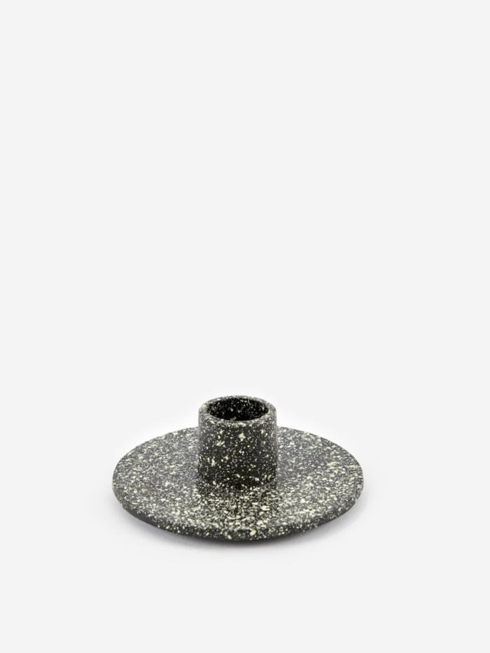 Ferm Living Ferm Living Cast Iron Candle Holder - Spotted - Black