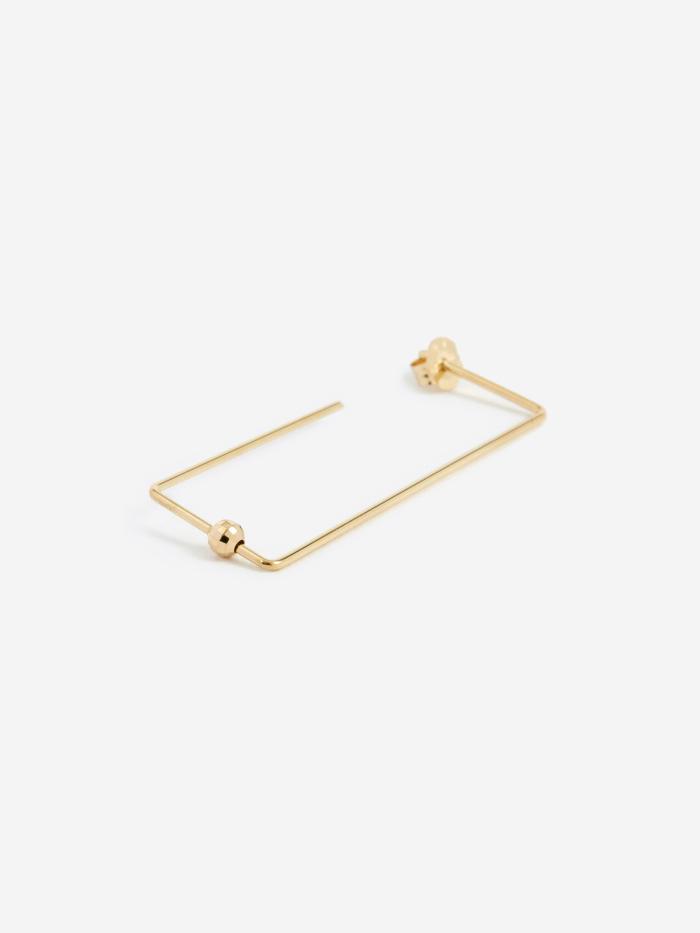 Oljei Oljei Long Rectangle Earring - Gold - Gold