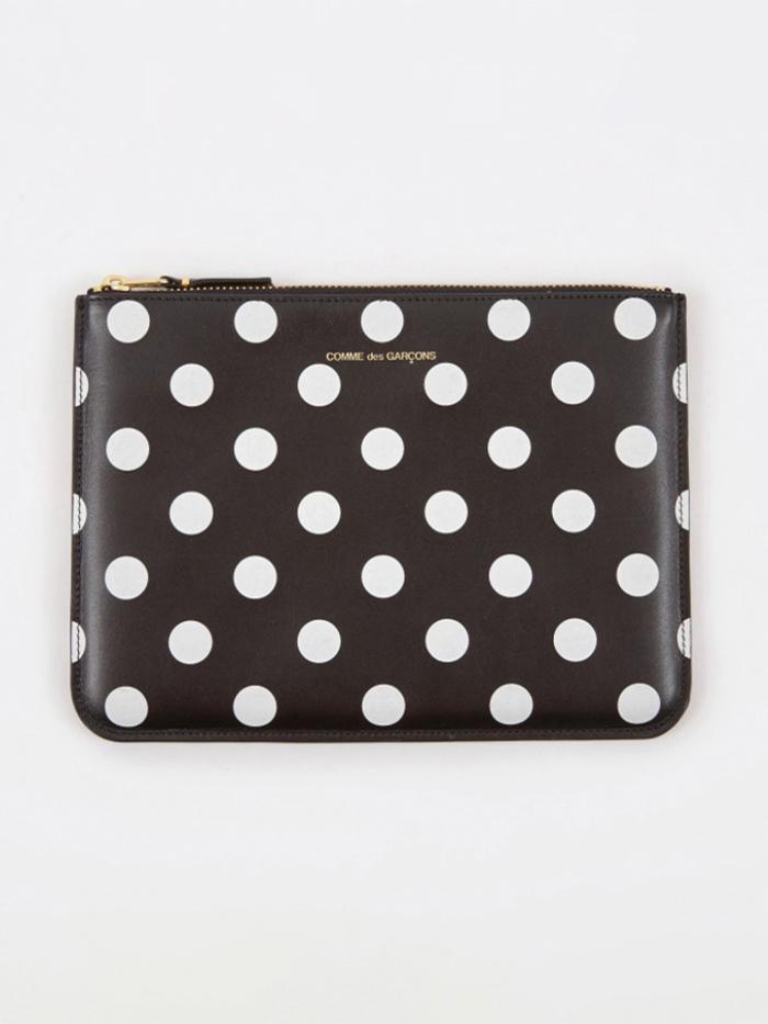 Comme des Garcons Wallets Comme Des Garcons Wallet Polka Dot Print W (SA5100PD) - Black - Black