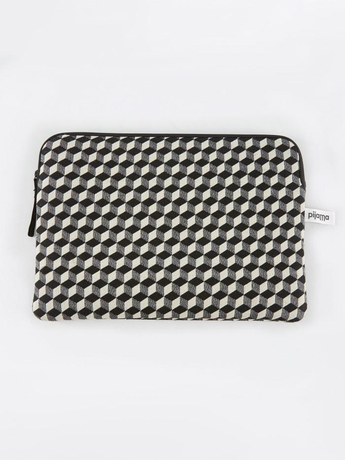 Pijama Pijama Zip Case for Macbook 12 & 13 Pro - Optical Check - Grey