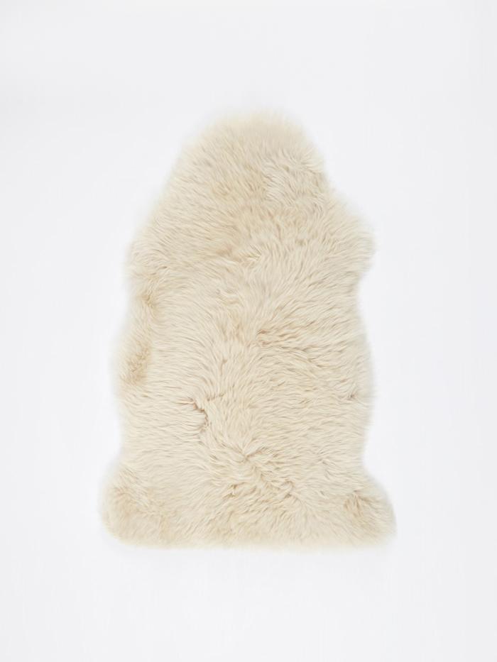 Natures Collection Natures Collection Long Wool Sheepskin Rug - Linen - White