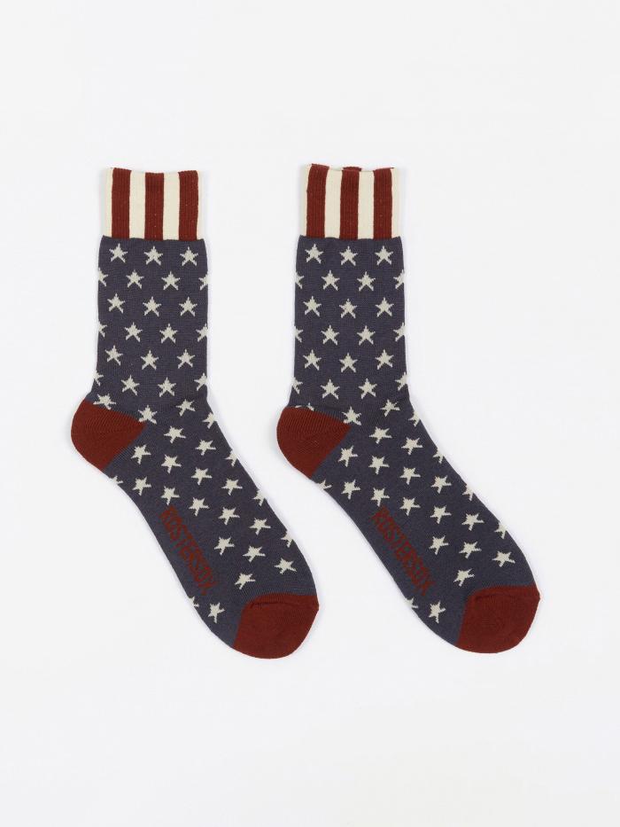 Rostersox Rostersox USA Old Socks - Navy Star - Blue