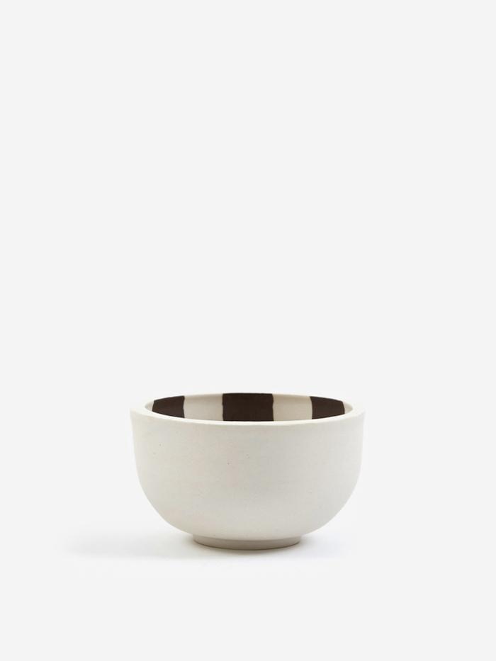 Mellow Mellow Medium Incense Bowl - Porcelain Inside Check - Brown