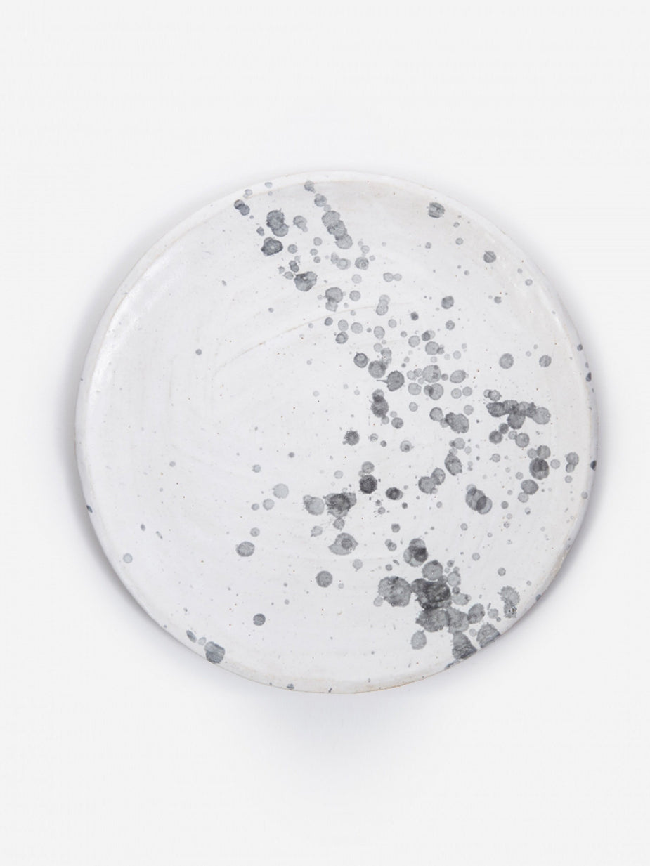 Kana Kana Flat Dinner Plate - Splatter Ink - Black