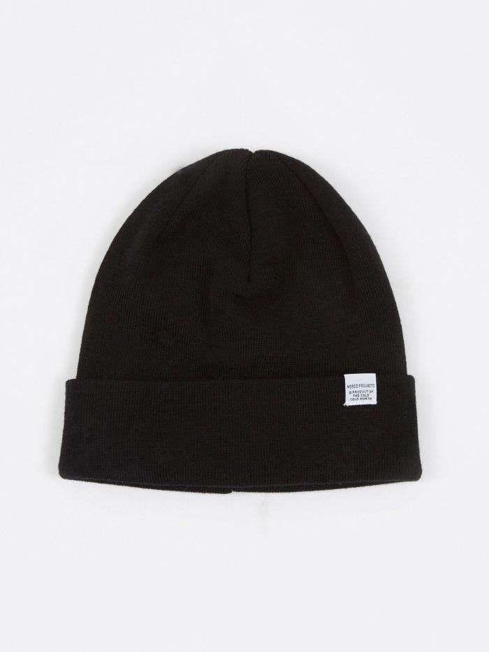 Norse Projects Norse Projects Norse Top Beanie - Black - Black