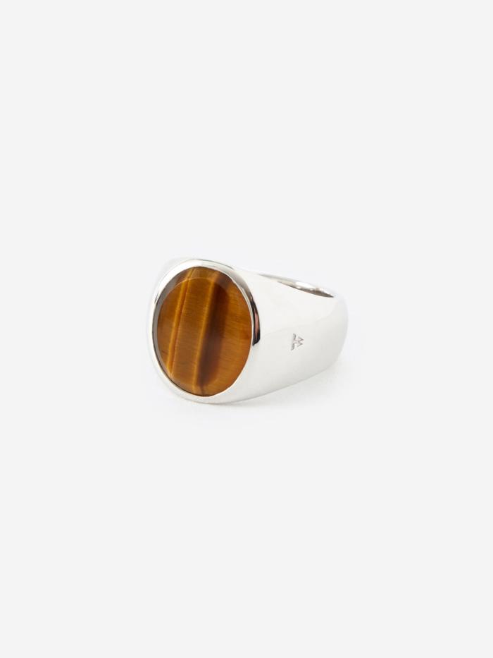 Tom Wood Tom Wood Oval Ring - Tigers Eye - Silver