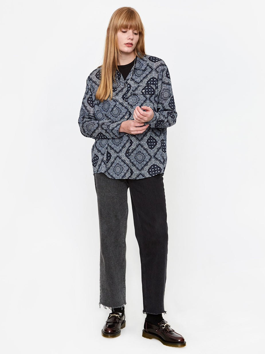 6397 6397 2 Pocket Shirt - Navy Print - Blue