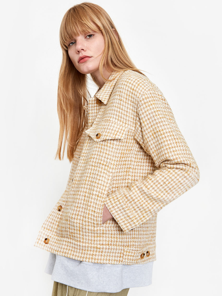 6397 6397 Houndstooth Jacket - Yellow - Yellow