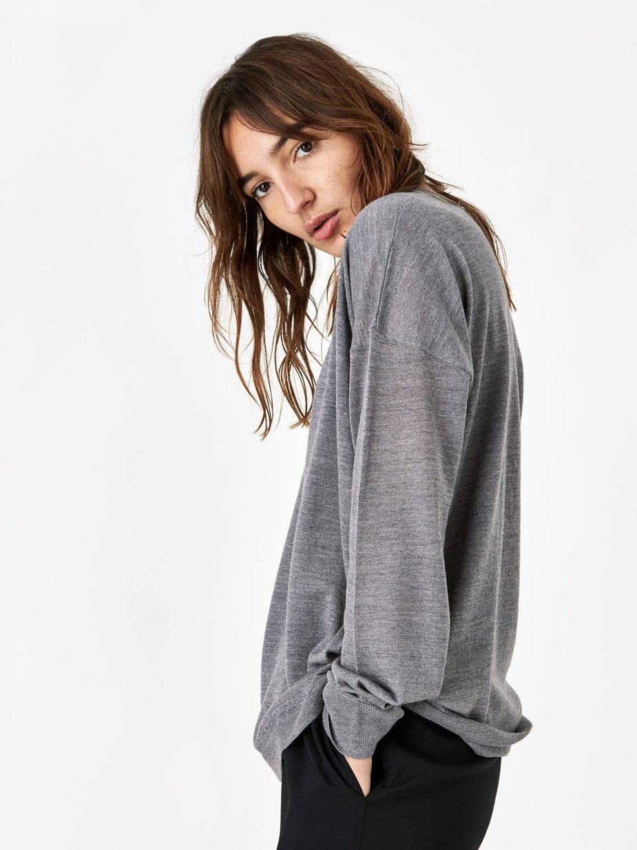 6397 6397 Slouchy Crewneck Sweatshirt - Heather Grey - Grey