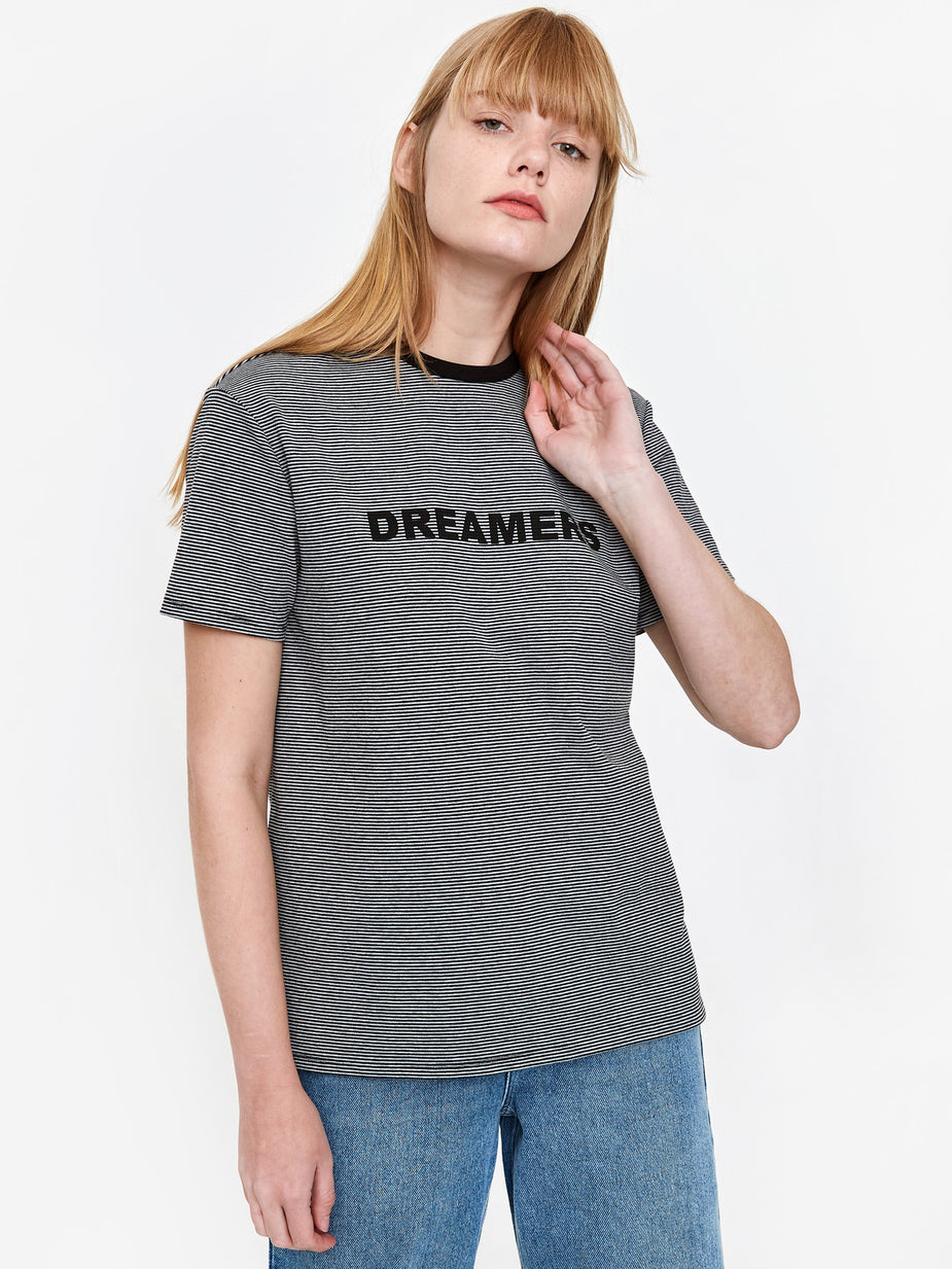 6397 6397 Striped Dreamers T-Shirt - Grey - Grey