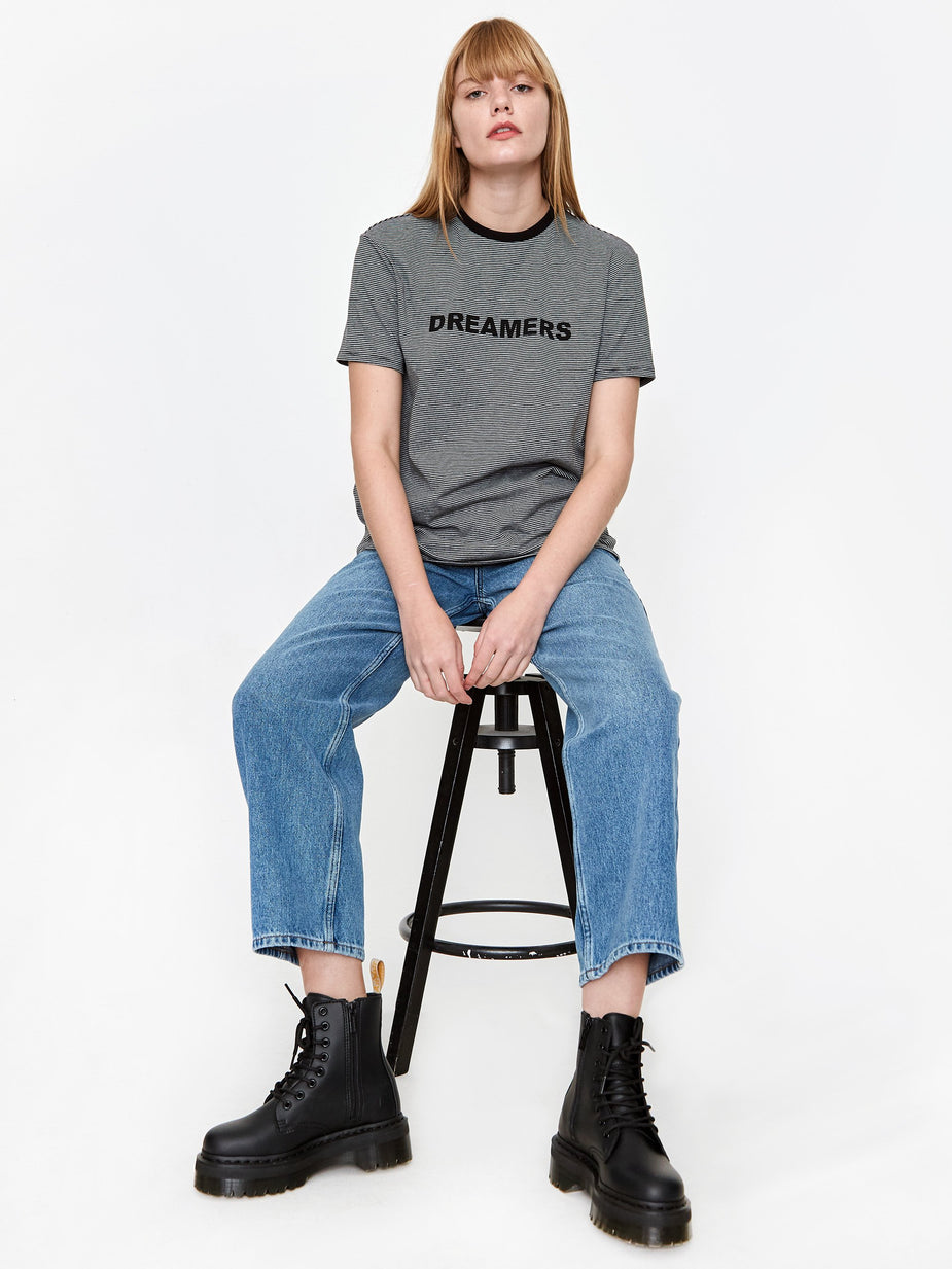6397 6397 Striped Dreamers T-Shirt - Grey - Grey