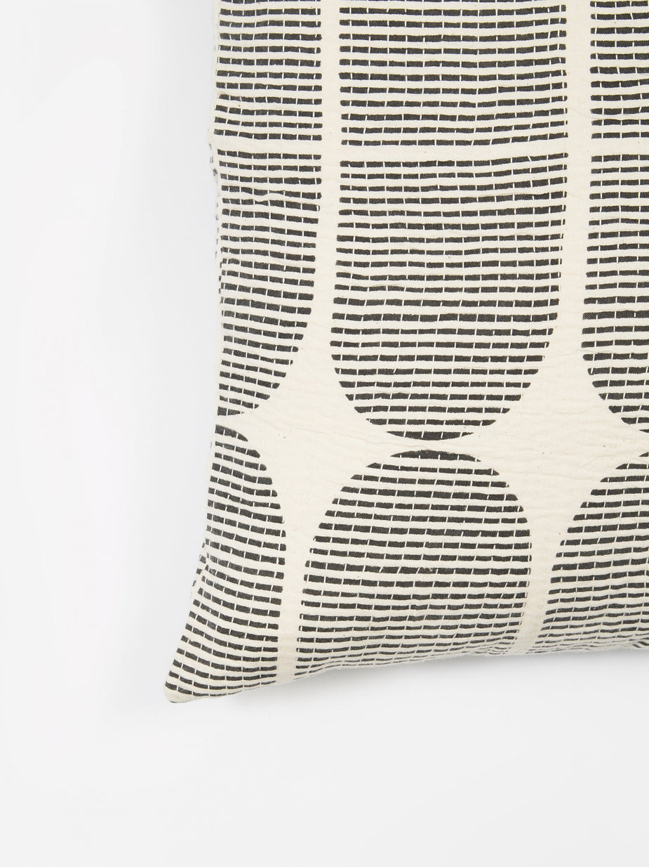 Afroart Afroart Tile Cushion 50x50 - White/Black - Black