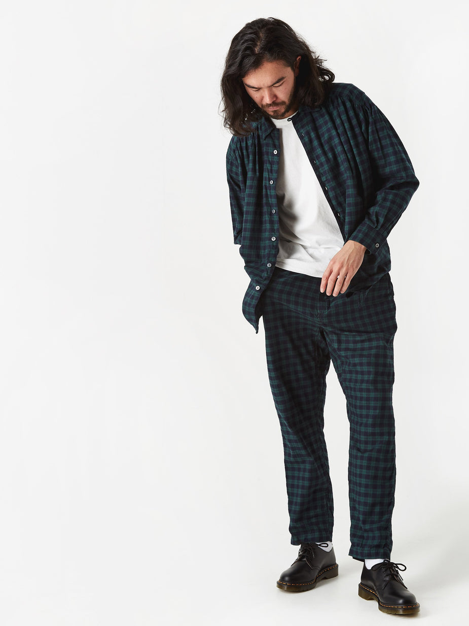 AiE AiE EZ Trouser - Green Cotton Tartan Check - Green