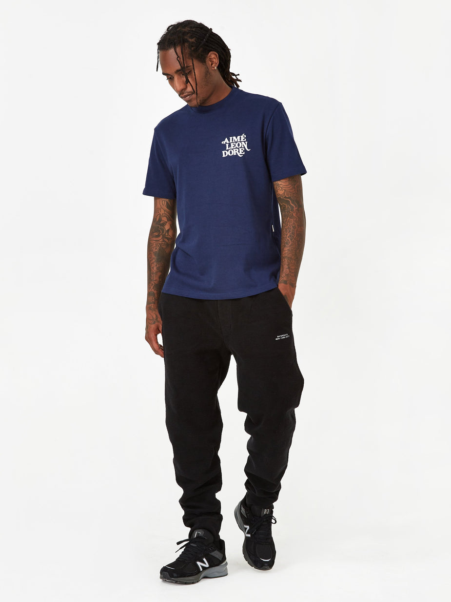 Aime Leon Dore Aime Leon Dore 12oz Jersey Logo Shortsleeve T-Shirt - Flag Navy - Blue