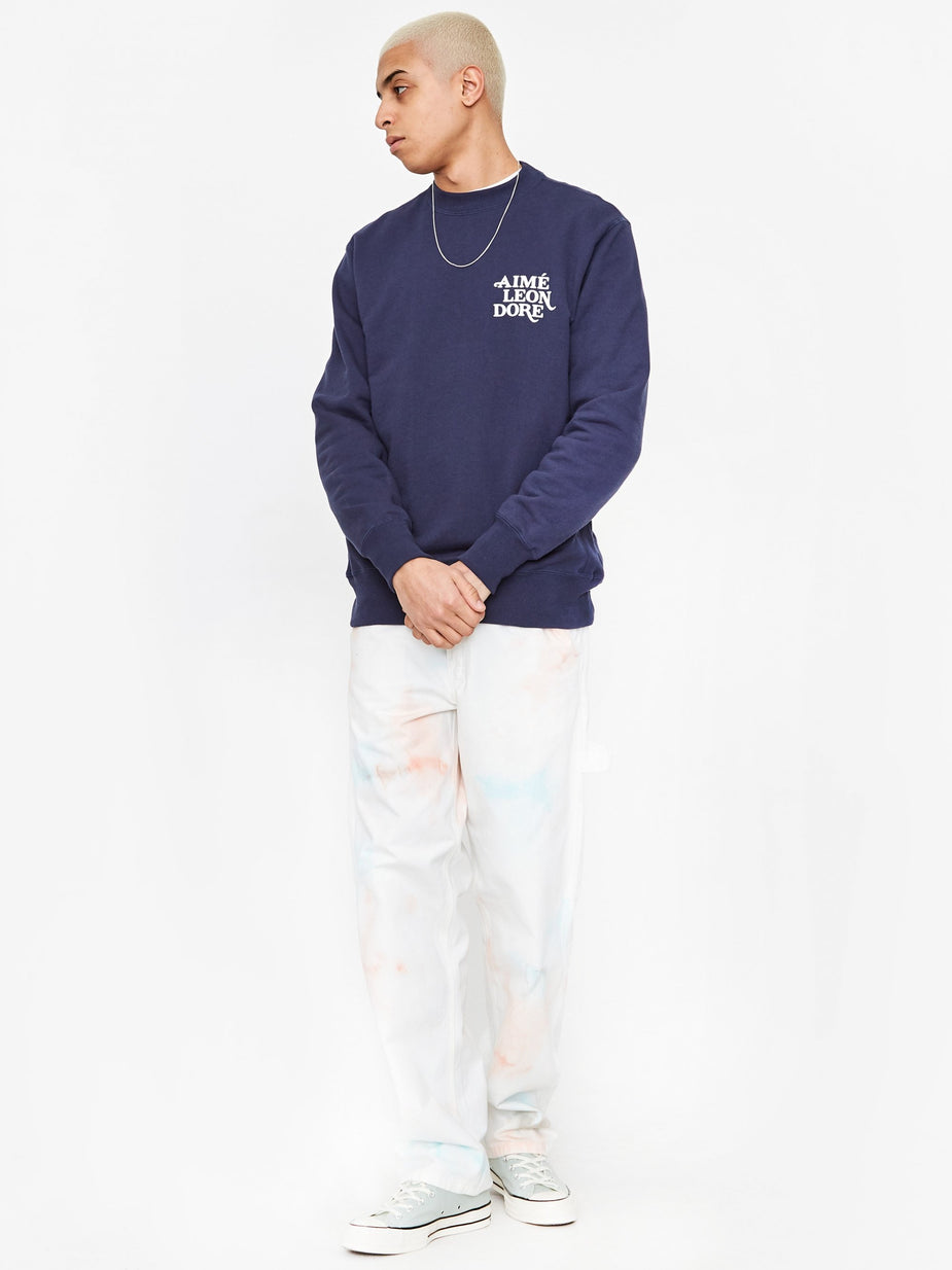 Aime Leon Dore Aime Leon Dore 70s Graphic Crewneck Sweatshirt - Maritime Blue - Blue