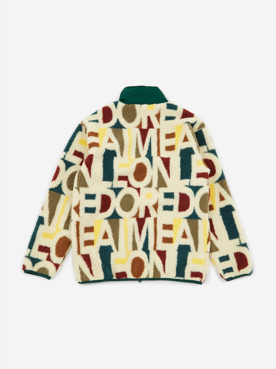 Aime Leon Dore Aime Leon Dore Blown Print Full Zip Polar Fleece - Botanical Green Combo - Green
