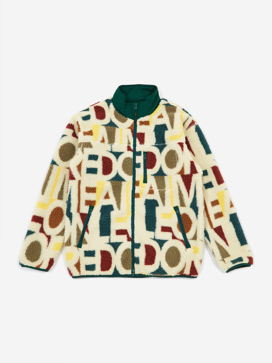 Aime Leon Dore Aime Leon Dore Blown Print Full Zip Polar Fleece - Botanical Green Combo - Green