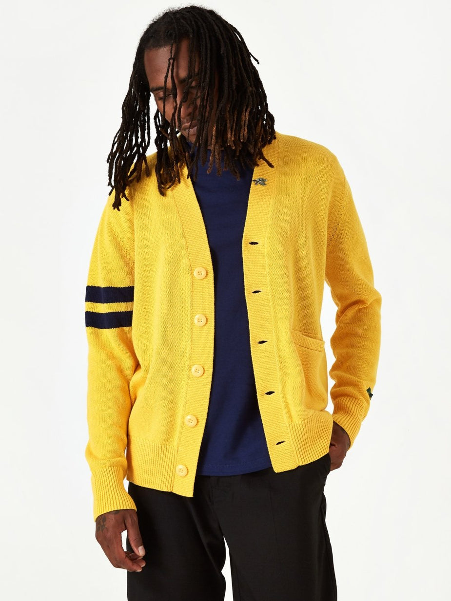 Aime Leon Dore Aime Leon Dore Lion Letterman Cardigan - Sunflower Yellow - Yellow