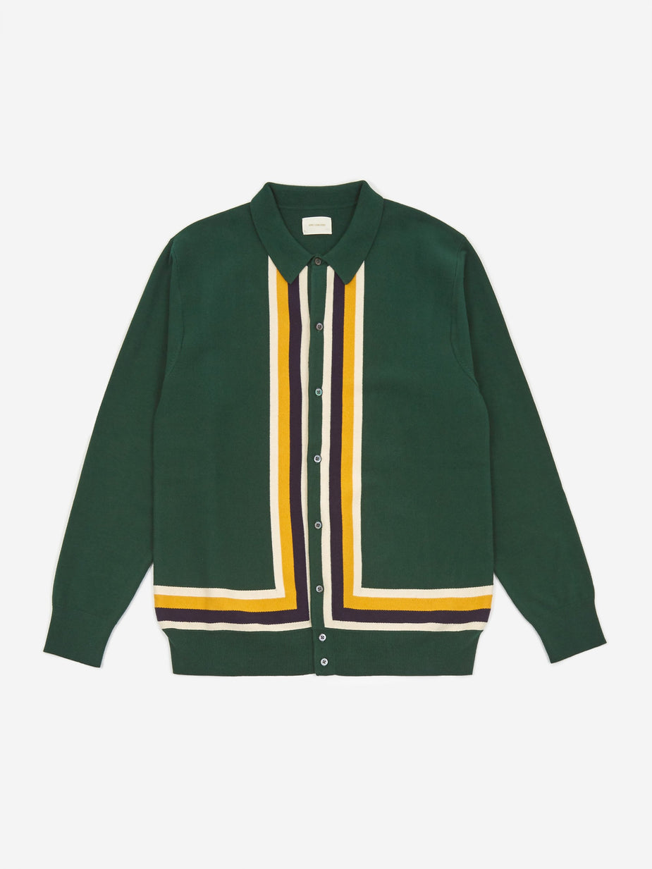 Aime Leon Dore Aime Leon Dore Polo Cardigan - Evergreen - Green