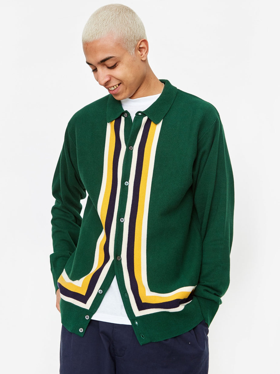 Aime Leon Dore Aime Leon Dore Polo Cardigan - Evergreen - Green