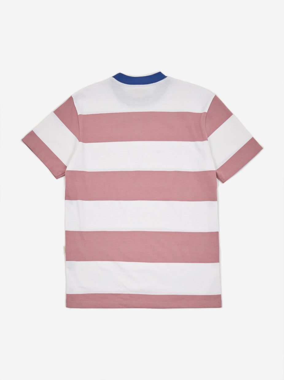 Aime Leon Dore Aime Leon Dore Thick Striped T-Shirt - Heather Rose/White - White