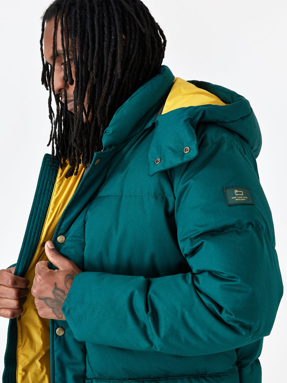 Aime Leon Dore Aime Leon Dore Woolrich Down Hooded Coat - Botanical Green - Green