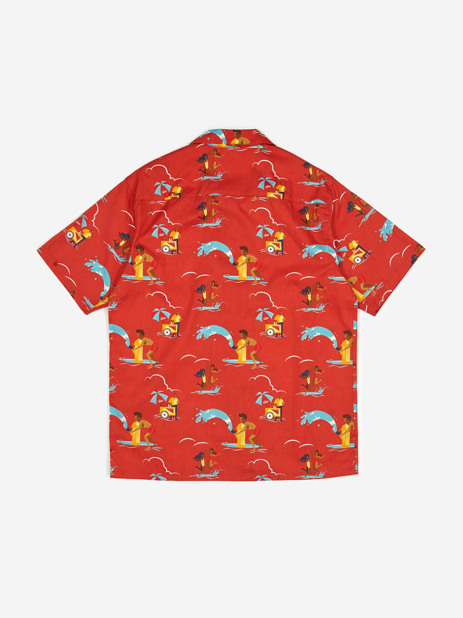 Aime Leon Dore Aime Leon Dore Block Party Leisure Shirt - Mineral Red Combo - Red