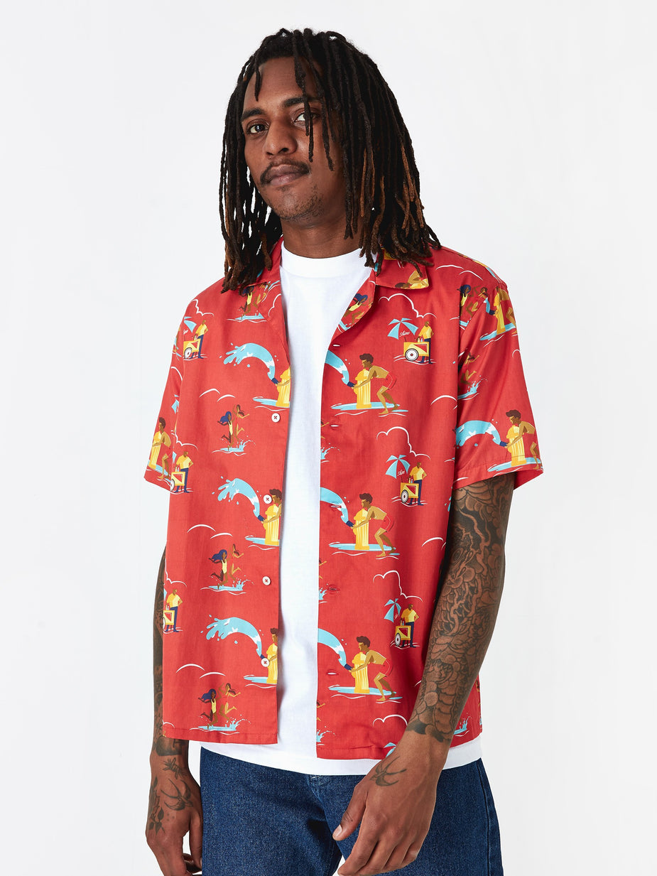 Aime Leon Dore Aime Leon Dore Block Party Leisure Shirt - Mineral Red Combo - Red