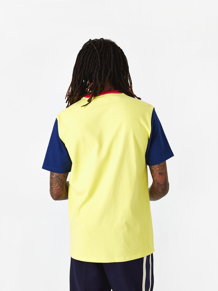 Aime Leon Dore Aime Leon Dore Colour Blocked Logo T-Shirt - Highlighter Yellow - Yellow