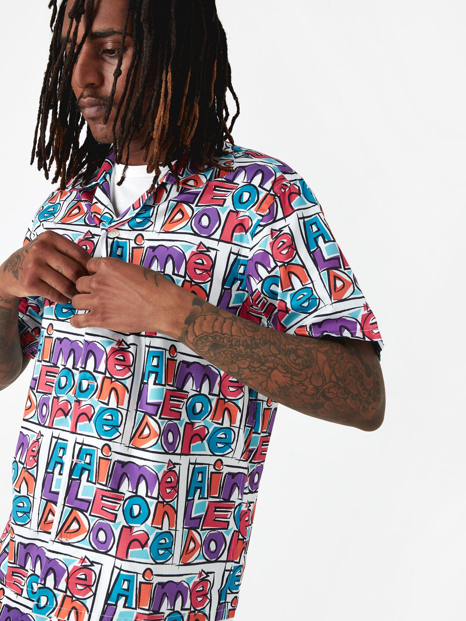 Aime Leon Dore Aime Leon Dore Crayon Print Leisure Shirt - Purple Tape Combo - Purple