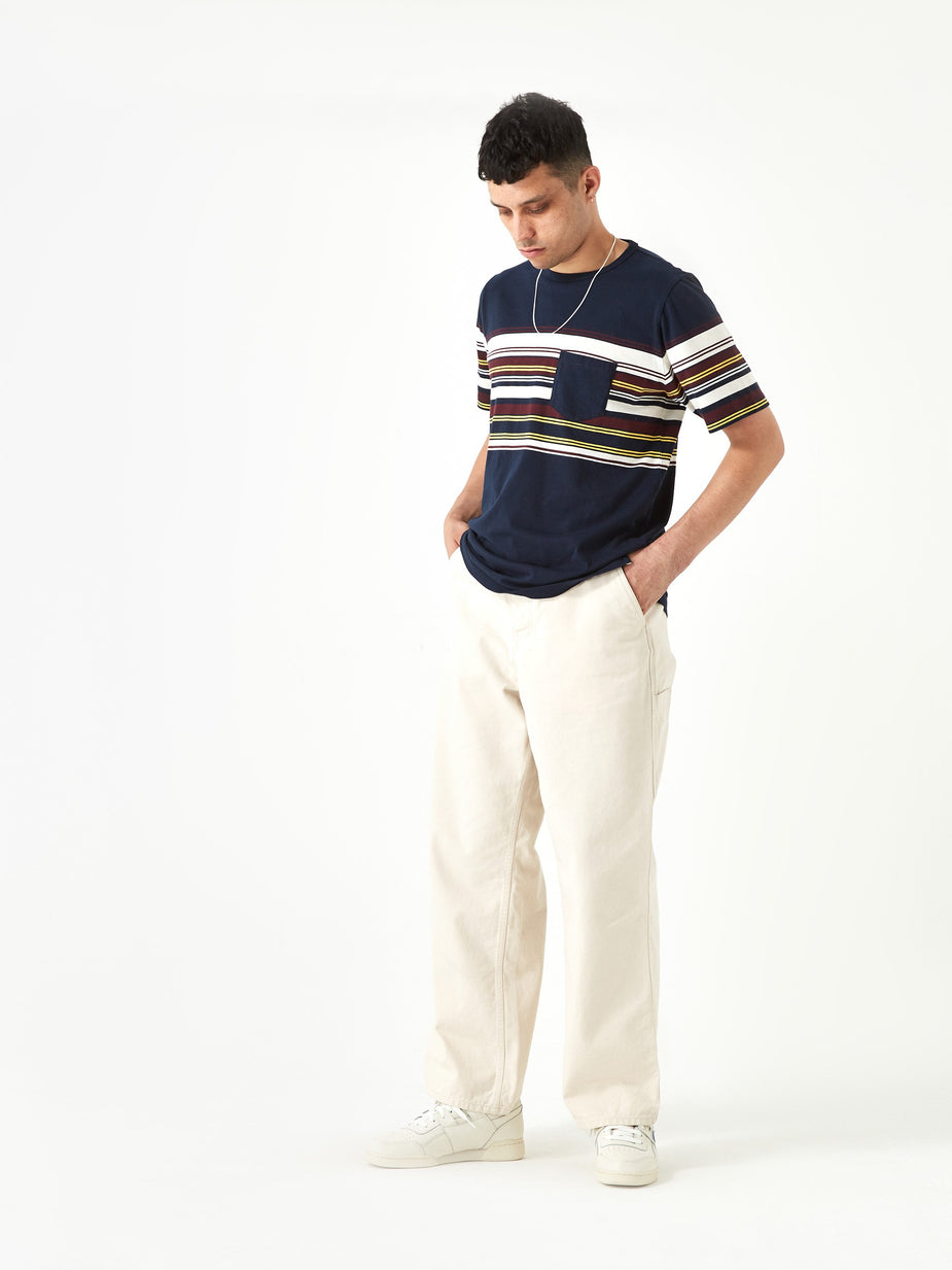Albam Albam Buren Stripe T-Shirt - Navy - Blue