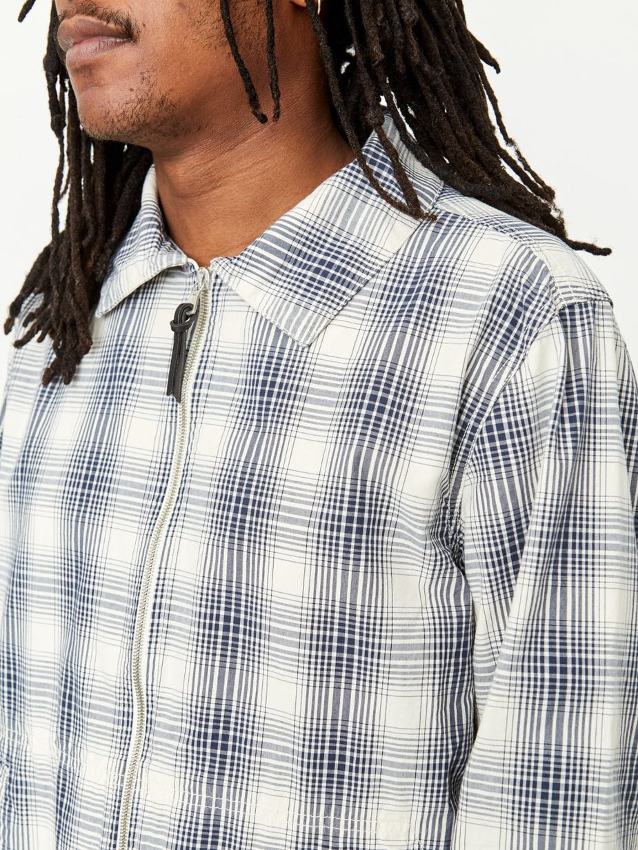 Albam Albam Over Dye Check Harrington Jacket - Ecru - Neutrals