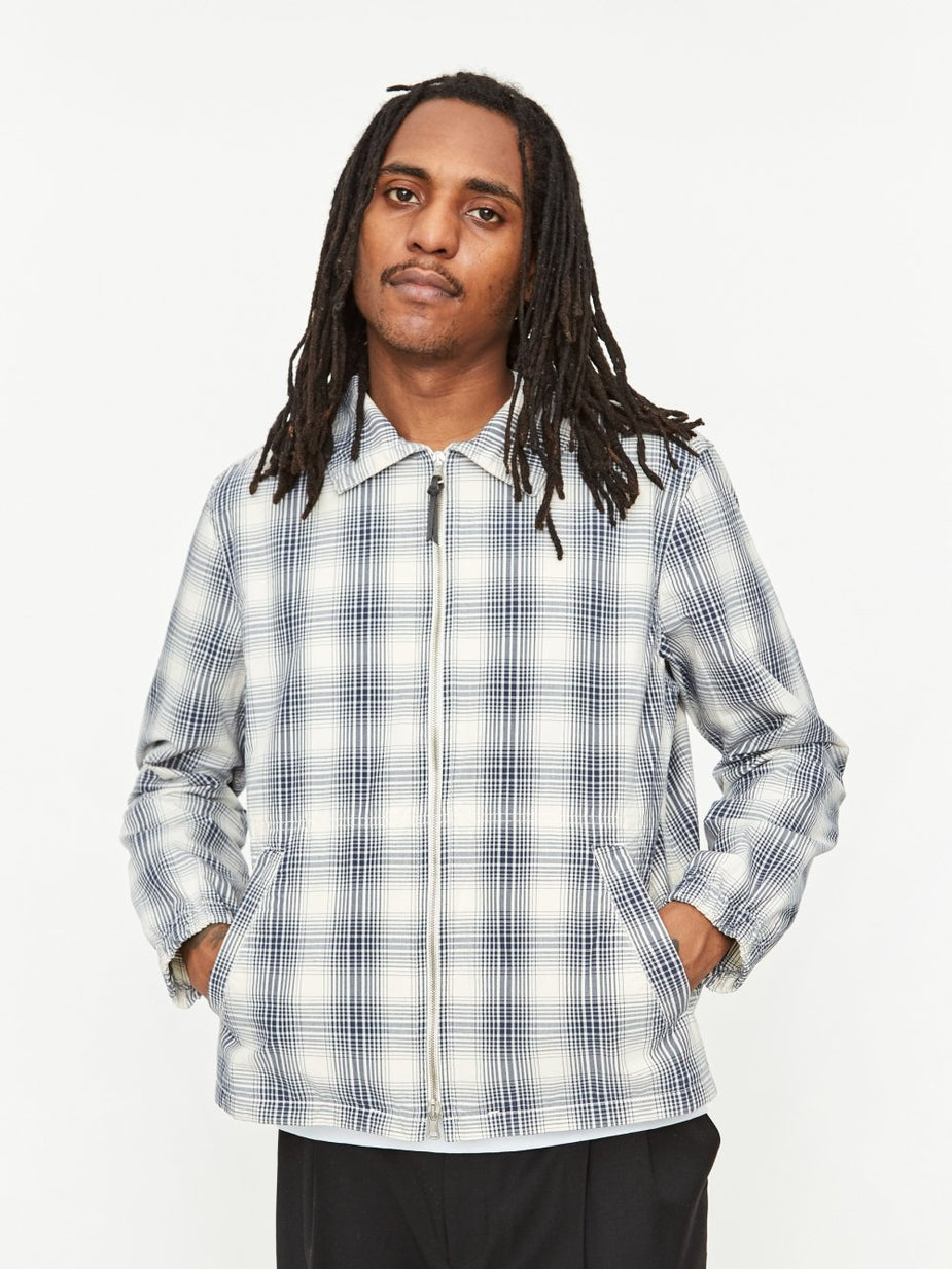 Albam Albam Over Dye Check Harrington Jacket - Ecru - Neutrals
