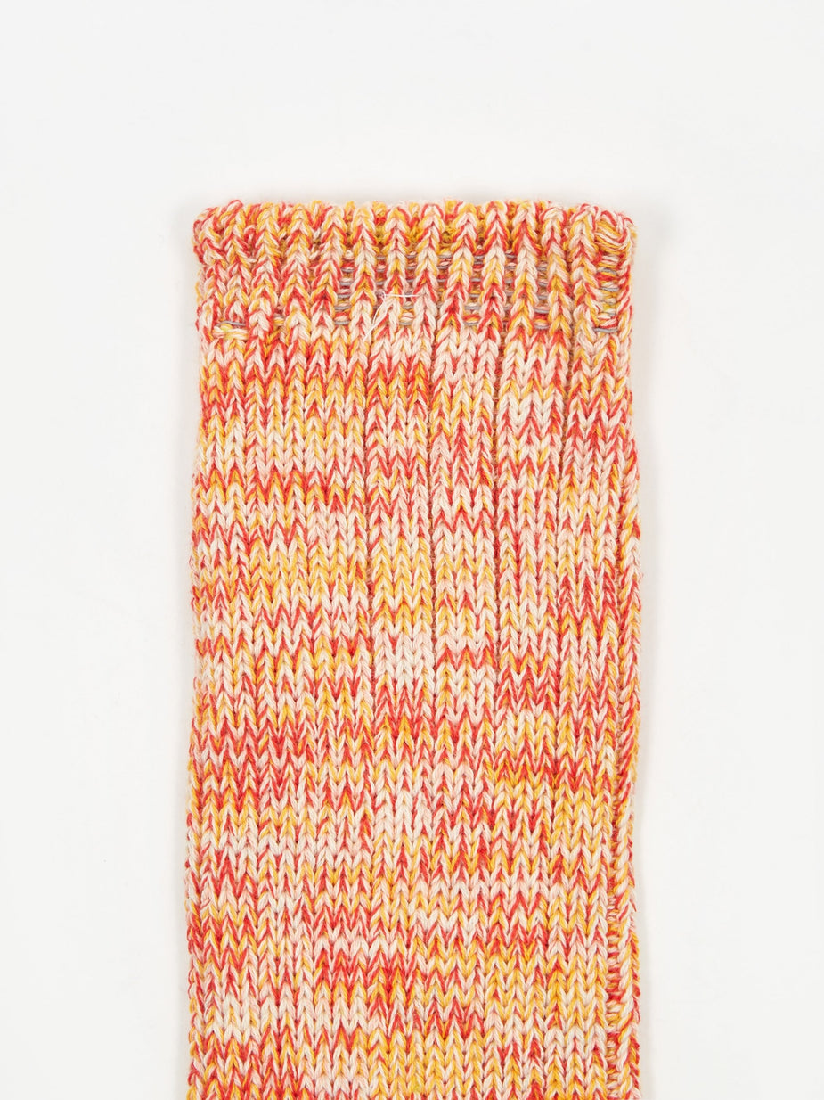 Anonymous Ism Anonymous Ism 5 colour Mix Crew Sock - Orange/Off White - Orange