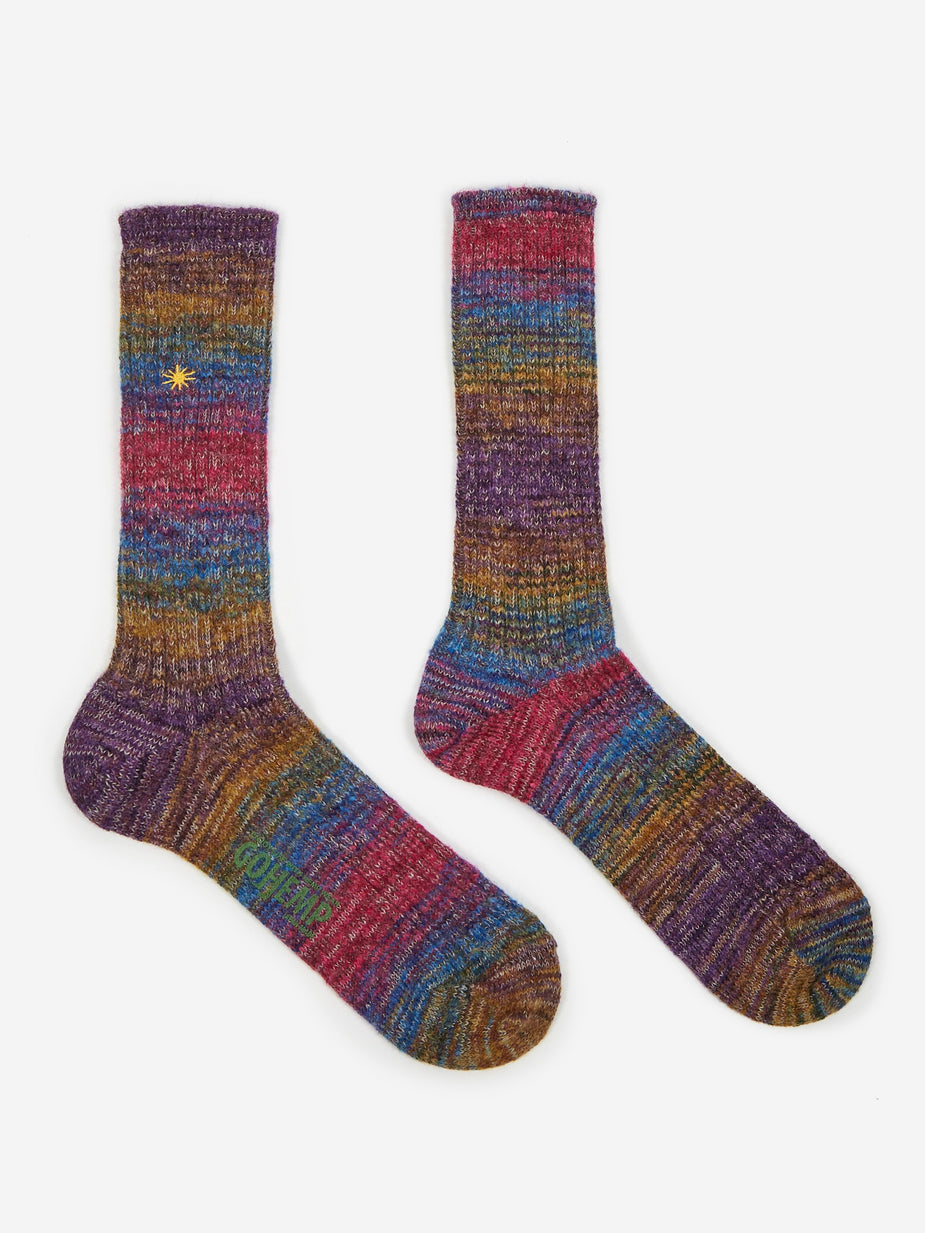 Anonymous Ism Anonymous Ism GO HEMP Splash Crew Sock - Violet - Purple