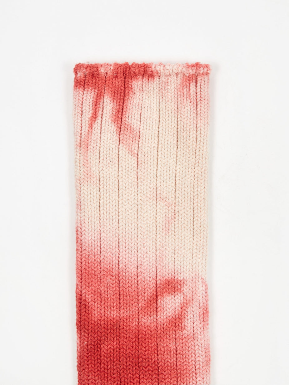 Anonymous Ism Anonymous Ism Uneven Dye Crew Sock - Red - Red