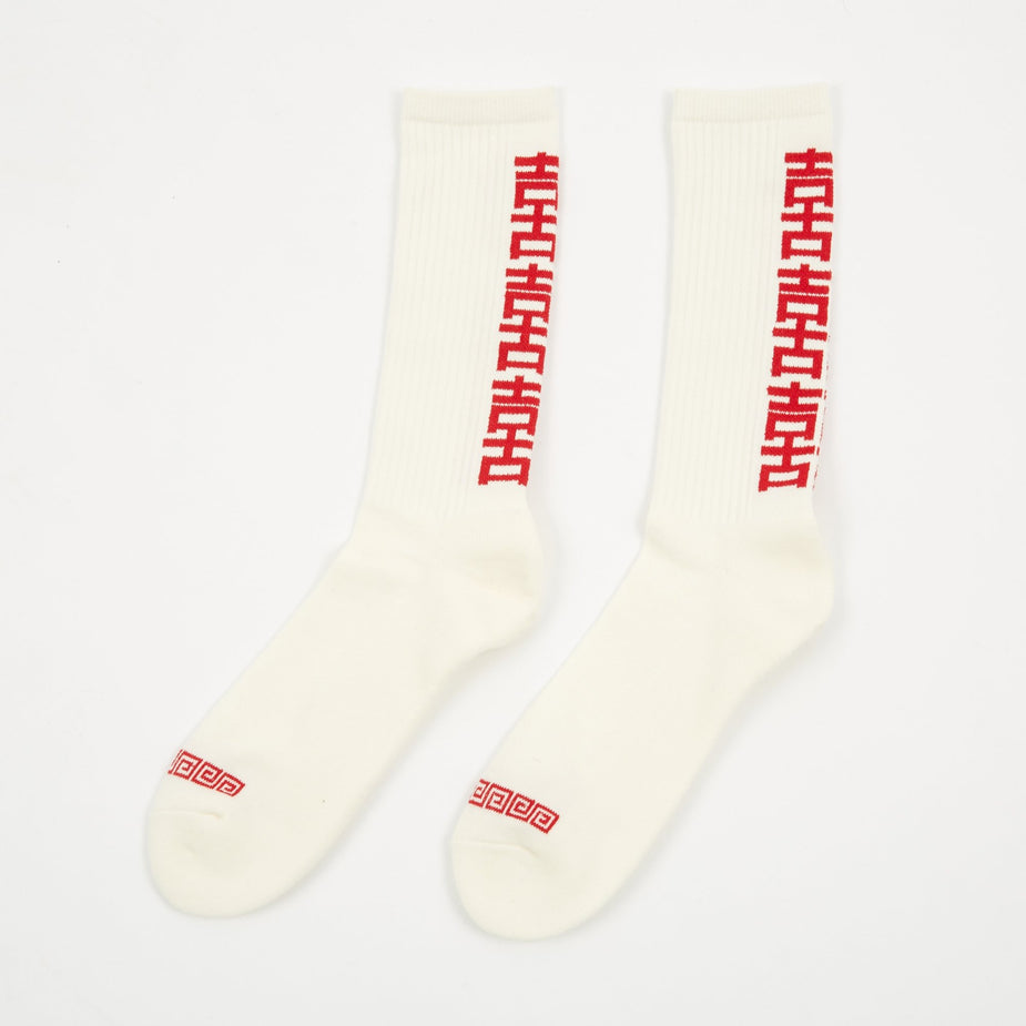 Anonymous Ism Anonymous Ism Happy Pile Crew Sock - White - White