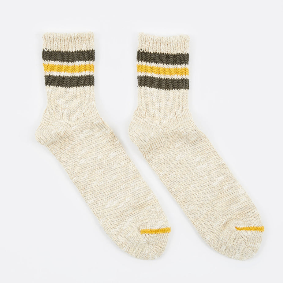 Anonymous Ism Anonymous Ism 3 Line Slub Q Sock - Beige - Neutrals