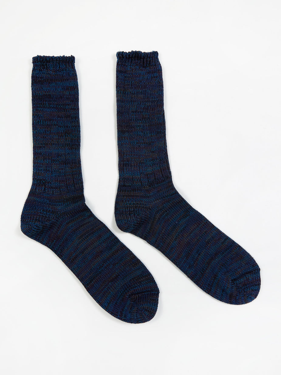 Anonymous Ism Anonymous Ism 5 Colour Mix Crew Sock - Navy - Blue