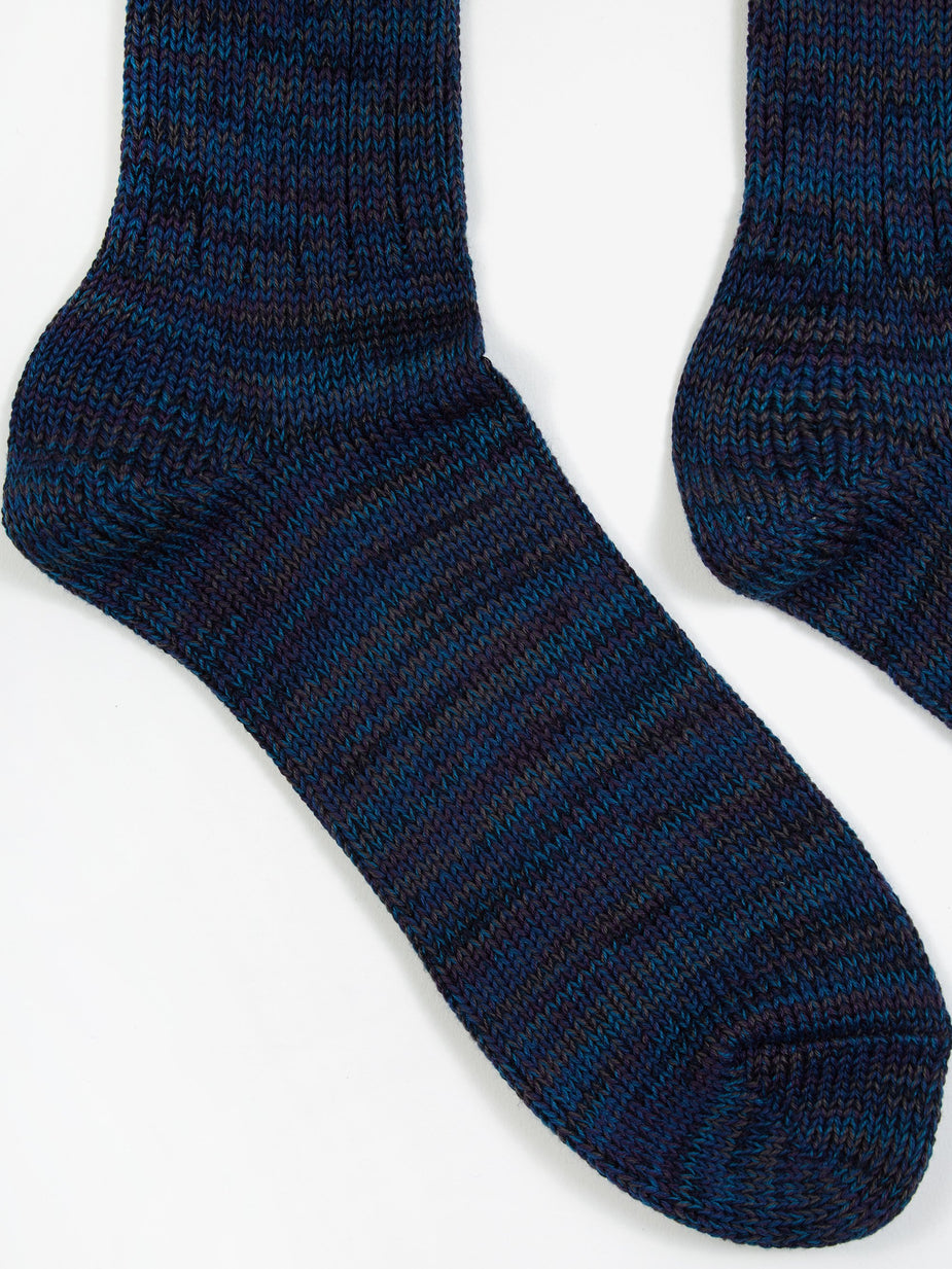 Anonymous Ism Anonymous Ism 5 Colour Mix Crew Sock - Navy - Blue