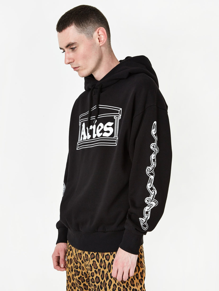 Aries Aries 2 Chains Hoodie - Black - Black