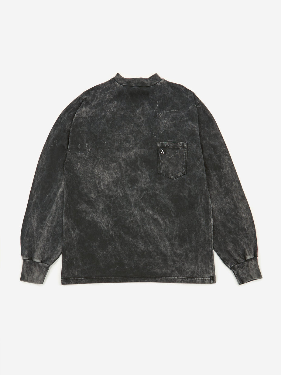 Aries Aries Acid Wash Pocket Longsleeve T-Shirt - Black. - Black