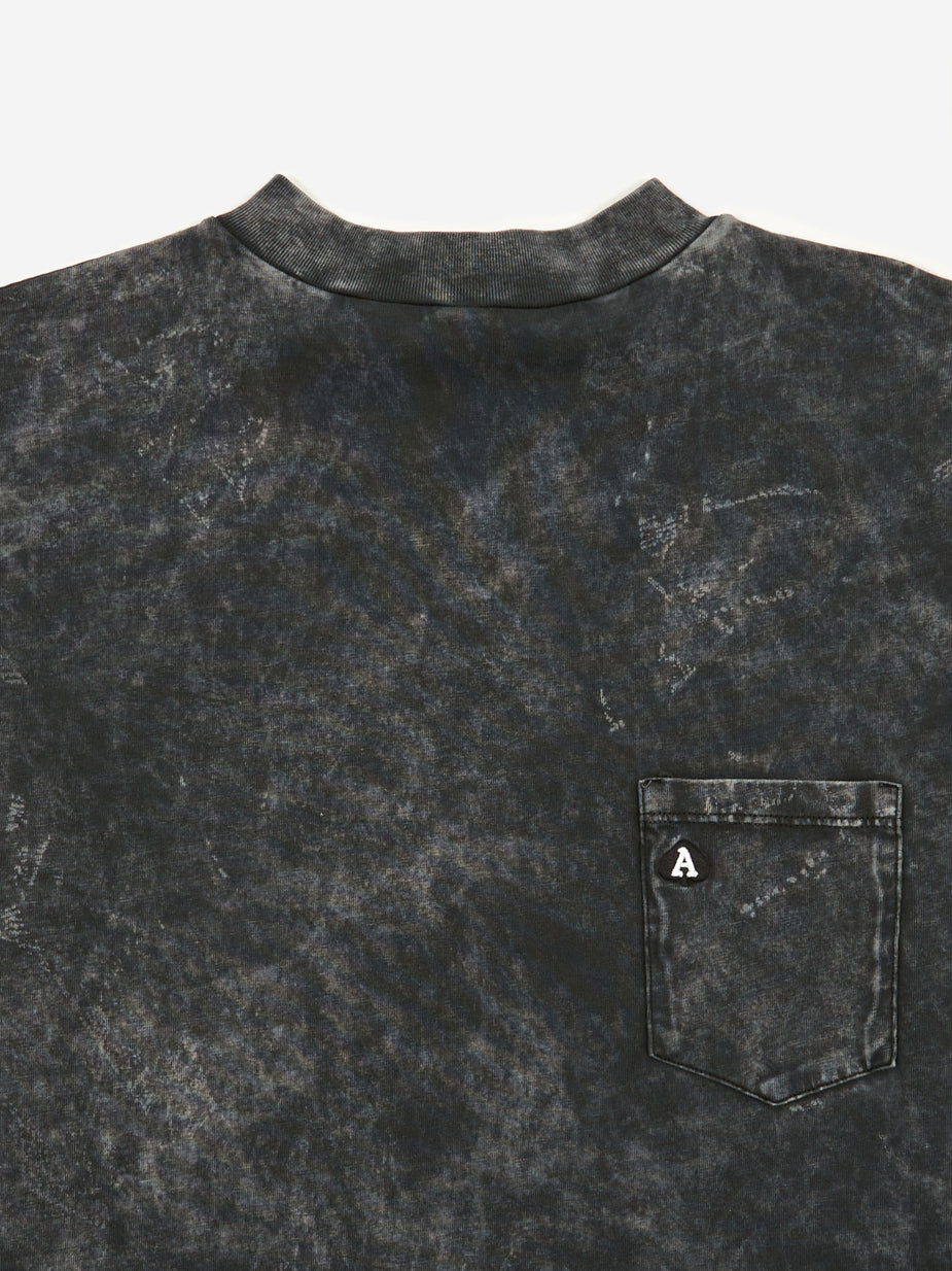 Aries Aries Acid Wash Pocket Longsleeve T-Shirt - Black. - Black