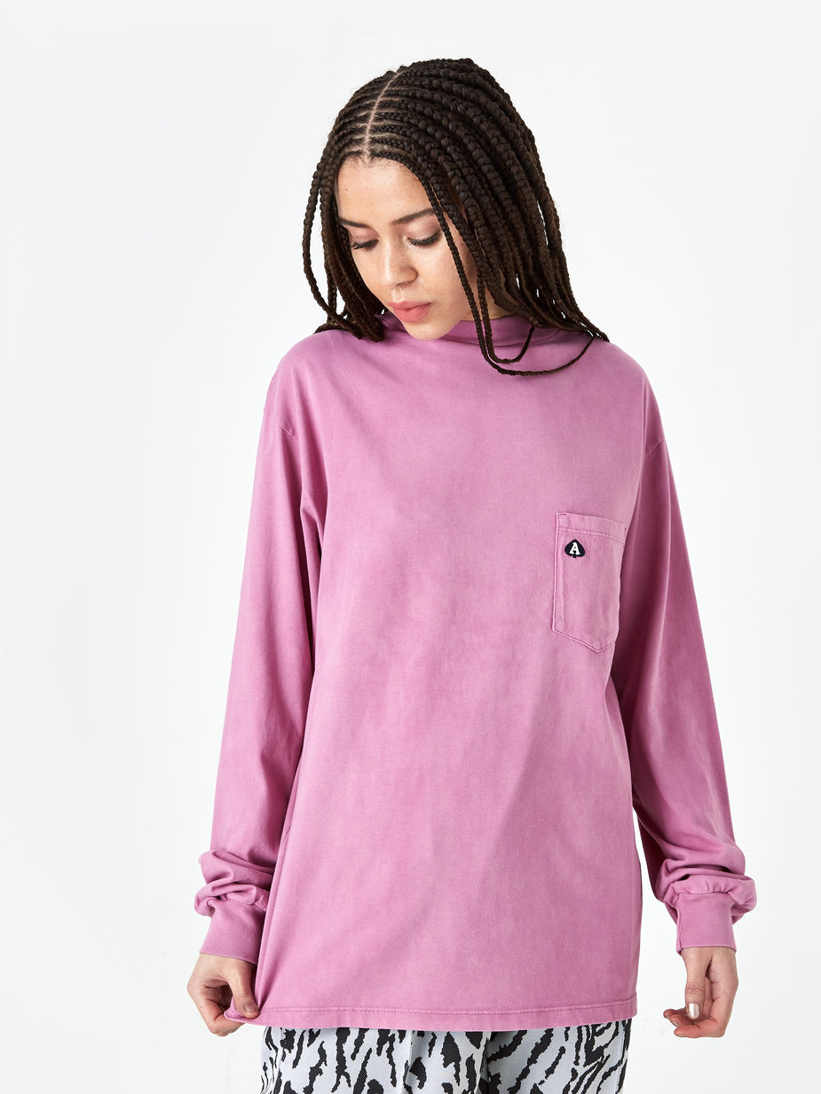 Aries Aries Acid Wash Pocket Longsleeve T-Shirt - Magenta - Other