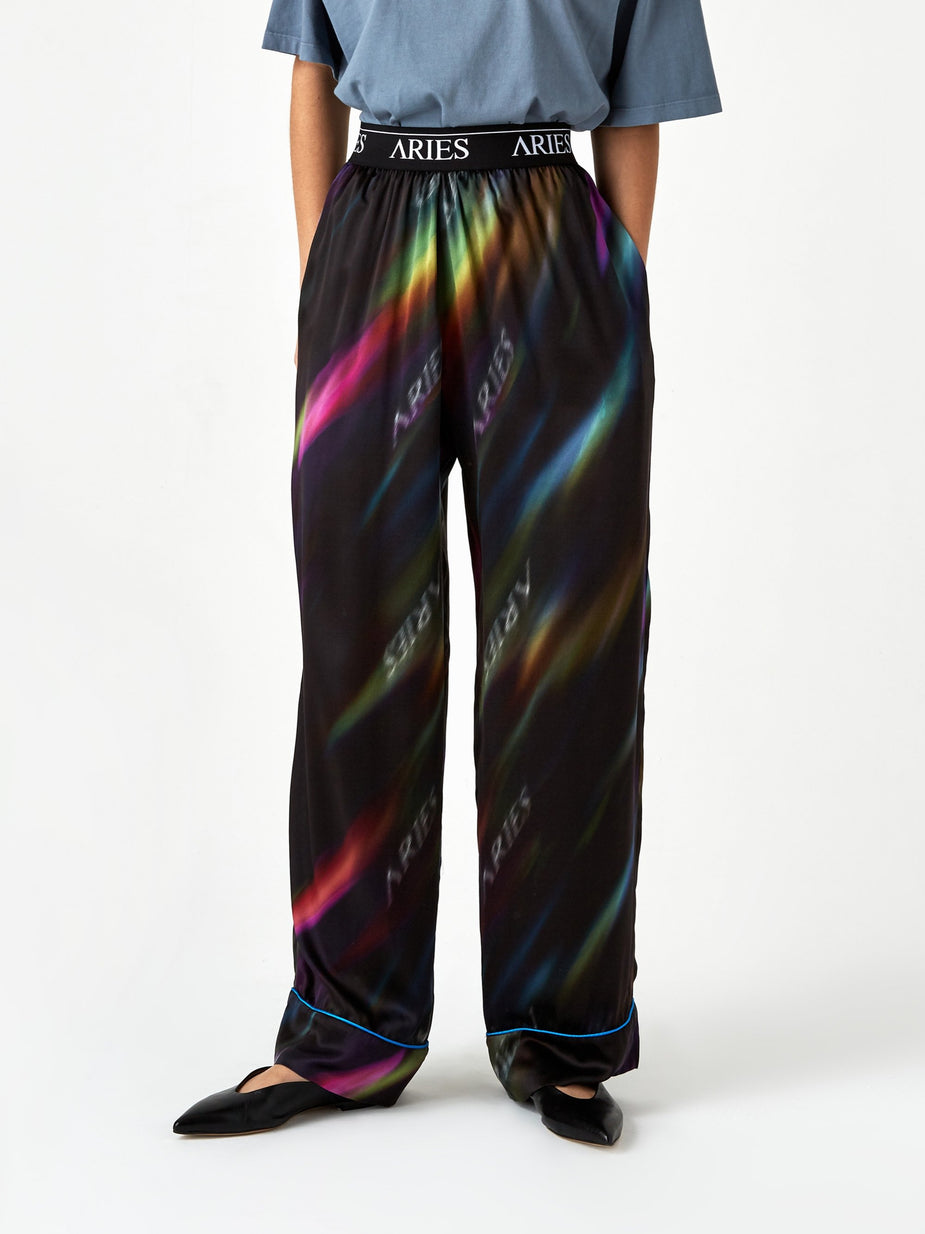 Aries Aries Aurora Silk Pyjama Pant - Black/Multi - Black
