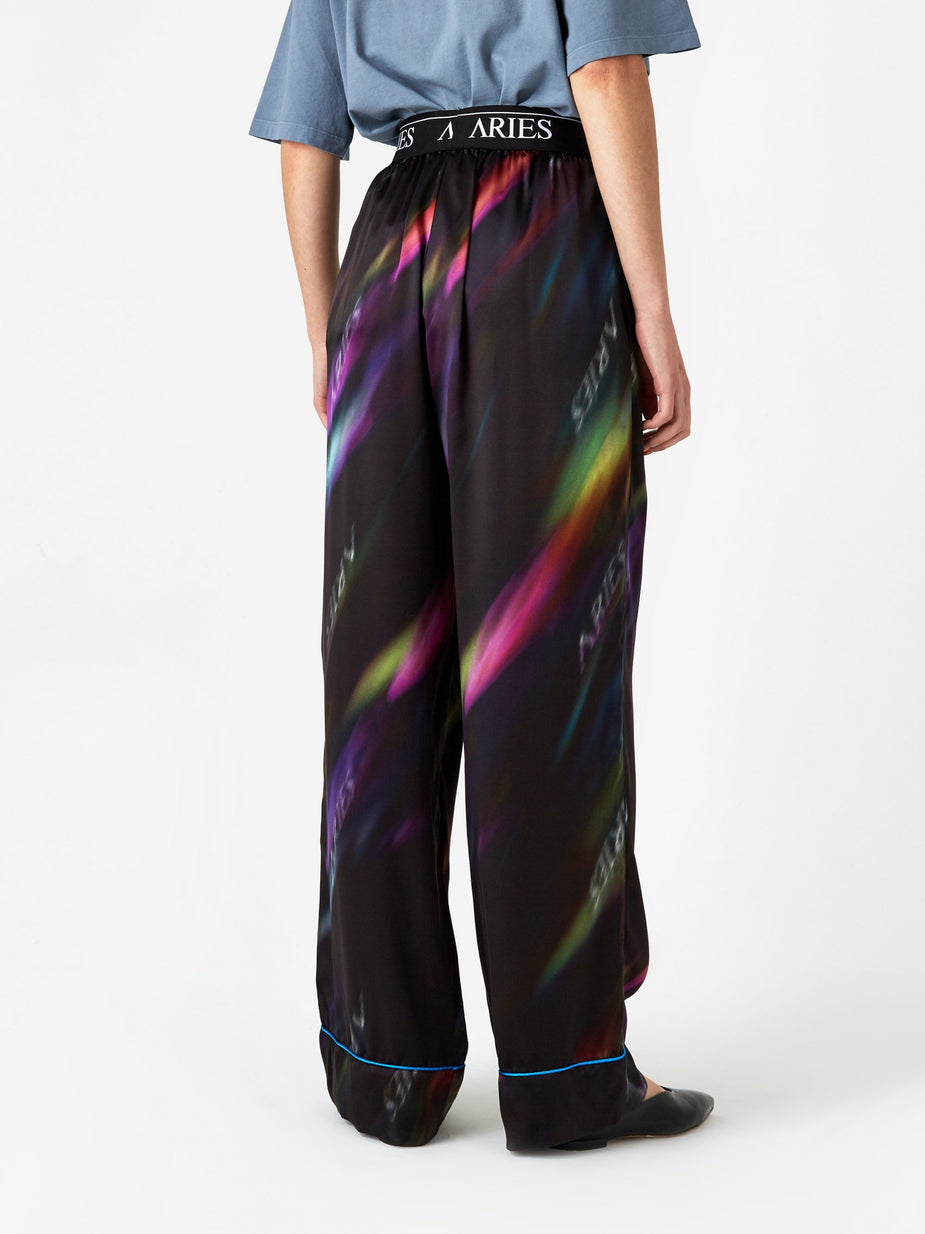 Aries Aries Aurora Silk Pyjama Pant - Black/Multi - Black