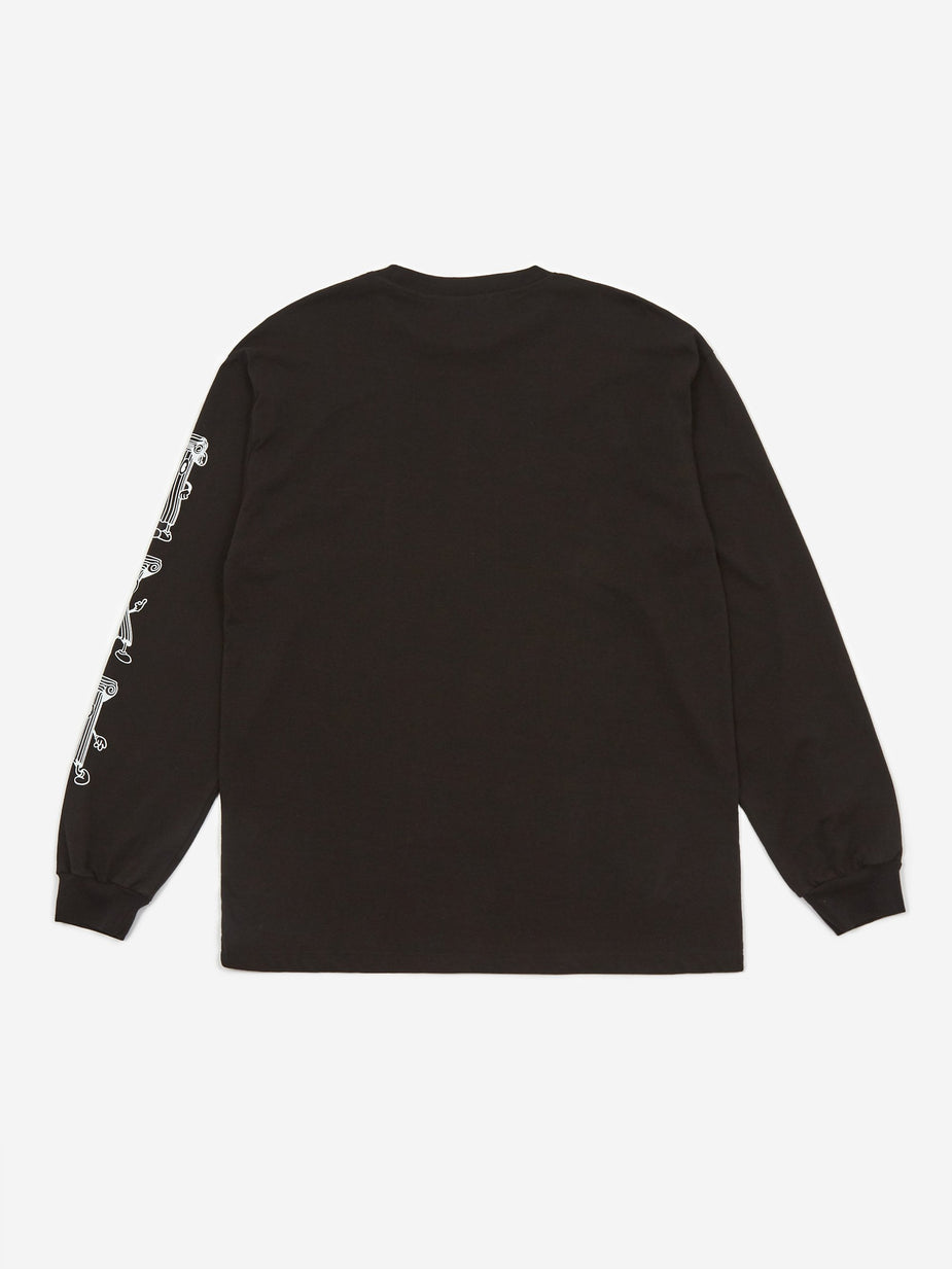 Aries Aries Cartoon Column Longsleeve T-Shirt - Black - Black