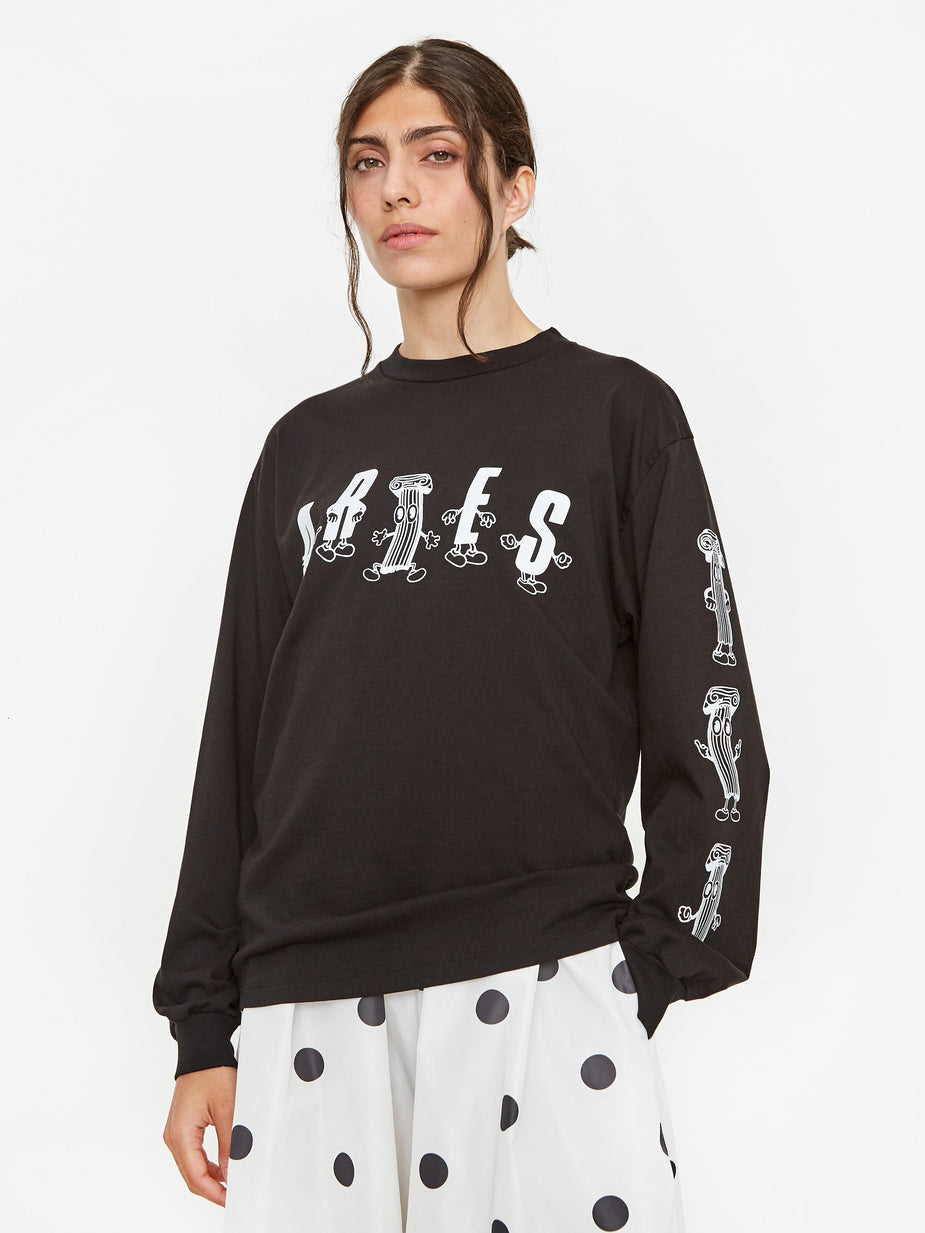 Aries Aries Cartoon Column Longsleeve T-Shirt - Black - Black